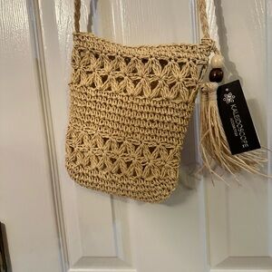 Boho Straw Crochet Crossbody Bag w/ Tassel | Festival Beach Purse